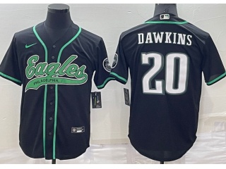 Philadelphia Eagles #20 Brian Dawkins Baseball Jersey Black