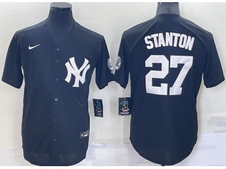 Nike New York Yankees #27 Giancarlo Stanton Cool Base Jersey Black 