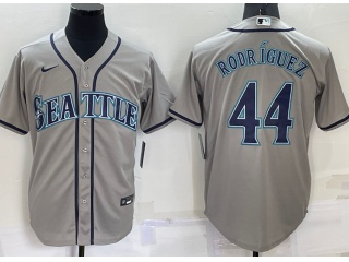 Nike Seattle Mariners #44 Julio Rodriguez Cool Base Jersey Grey 