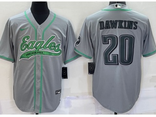 Philadelphia Eagles #20 Brian Dawkins Baseball Jersey Grey 