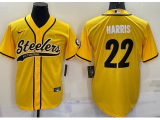 Pittsburgh Steelers #22 Najee Harris Baseball Jersey Yellow 