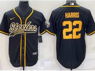 Pittsburgh Steelers #22 Najee Harris Color Rush Baseball Jersey Black 