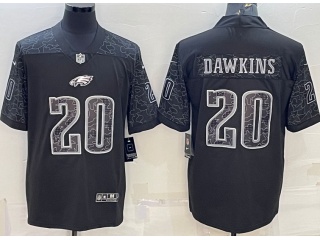 Philadelphia Eagles #20 Brian Dawkins RFLCTV Limited Jersey Black 