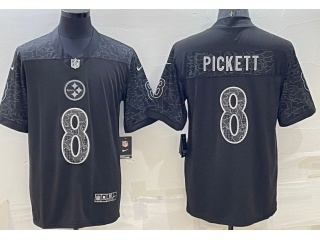 Pittsburgh Steelers #8 Kenny Pickett RFLCTV Limited Jersey Black 