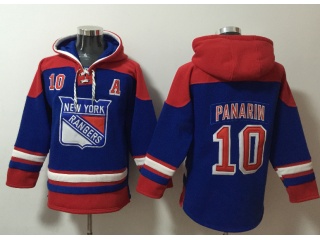  New York Rangers #10 Artemi Panarin Hoodie Blue 