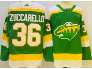 Adidas Minnesota Wild #36 Mats Zuccarello 2023 Reverse Jersey Green