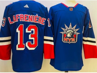 Adidas New York Rangers #13 Alexis Lafreniere 2023 Reverse Jersey Blue