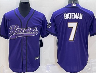 Baltimore Ravens #7 Trace Mcsorley Baseball Jersey Purple 