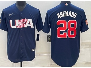 Team USA #28 Nolan Arenado Jersey Blue