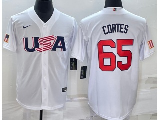 Team USA  #65 Nestor Cortes Jr. Jersey White 