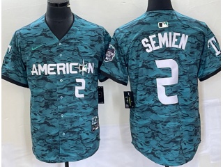 Texas Rangers #2 Marcus Semien 2023 All Star Jerseys Green 