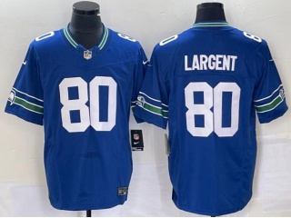 Seattle Seahawks #80 Steve Largent Throwback Vapor F.U.S.E. Limited Jersey Blue  