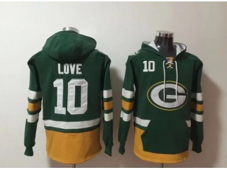 Green Bay Packers #10 Jordan Love Hoodie Green