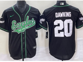 Philadelphia Eagles #20 Brian Dawkins Baseball Jersey Black