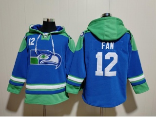 Seattle Seahawks #12 Fan F.U.S.E Throwback Hoodies Blue