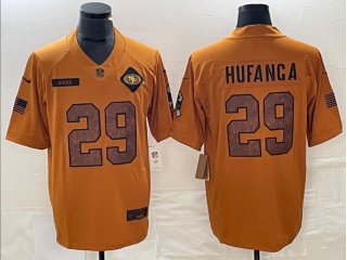 San Francisco 49ers #29 Talanoa Hufanga 2023 Salute to Service Limited Jersey Brown