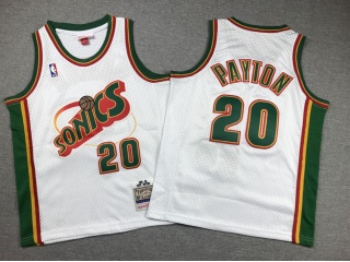 Youth Seattle SuperSonics #20 Gary Payton Throwback Jersey White