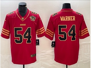 San Francisco 49ers #54 Fred Warner Limited Jersey Red Golden