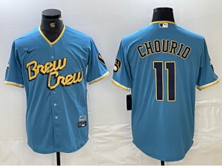 Milwaukee Brewers #11 Jackson Chourio City Connect Jersey Baby Blue 