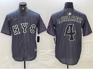 New York Mets #4 Francisco Alvarez 2024 City Connect Jerseys Black