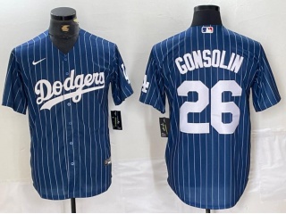 Los Angeles Dodgers #26 Tony Gonsolin Jersey Blue Pinstripes