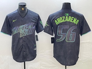 Nike Tampa Bay Rays #56 Randy Arozarena 2024 City Connect Jersey Charcoal