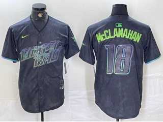 Nike Tampa Bay Rays #18 Shane McClanahan 2024 City Connect Jersey Charcoal