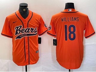 Chicago Bears #18 Caleb Williams Baseball Jersey Orange