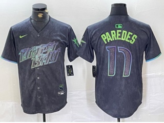 Nike Tampa Bay Rays #17 Isaac Paredes 2024 City Connect Jersey Charcoal