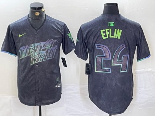 Nike Tampa Bay Rays #24 Zach Eflin 2024 City Connect Jersey Charcoal