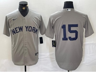 Nike New York Yankees #15 Field Of Dreams Cool Base Jersey Grey