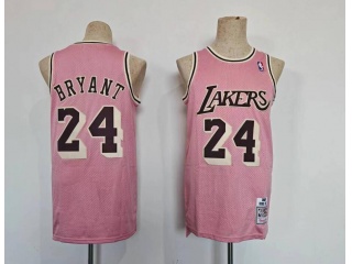 Los Angeles Lakers #24 Kobe Bryant Throwback Jersey Pink