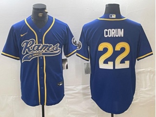 Los Angeles Chargers #22 Blake Corum Baseball Jersey Blue