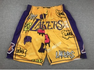 Los Angeles Lakers Graffiti Short Yellow