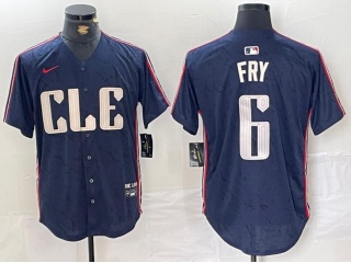 Cleveland Guardians #6 David Fry City Connect Cool Base Jersey Navy Blue