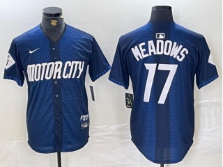 Detroit Tigers #17 Austin Meadows 2024 City Connect Jersey Blue