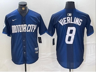 Detroit Tigers #8 Matt Vierling 2024 City Connect Jersey Blue