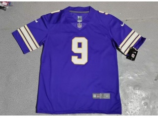 Minnesota Vikings #9 J.J. McCarthy Throwback Limited Jersey Purple