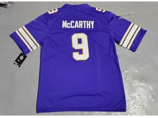 Minnesota Vikings #9 J.J. McCarthy Throwback Limited Jersey Purple