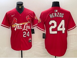 St. Louis Cardinals #24 Whitey Herzog 2024 City Connect Limited Player Jersey Red