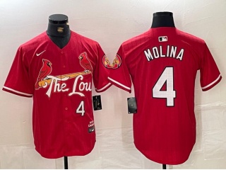 St. Louis Cardinals #4 Yadier Molina 2024 City Connect Limited Player Jersey Red