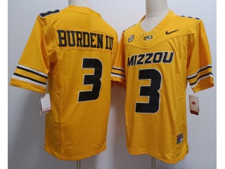 Missouri Tigers #3 Luther Burden III Jersey Yellow