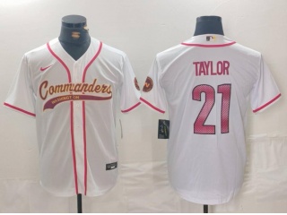 Washington Commanders #21 Sean Taylor Baseball Jersey White