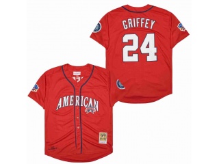Seattle Mariners #24 Ken Griffey Jr 1997 All-Star Game Jersey Red