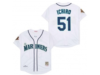 Seattle Mariners #51 Ichiro Suzuki Throwback Jersey White