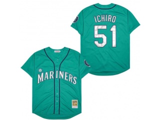 Seattle Mariners #51 Ichiro Suzuki Throwback Jersey Green