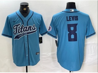 Tennessee Titans #8 Will Levis Baseball Jersey Baby Blue
