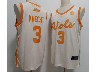 Tennessee Volunteers #3 Dalton Knecht Basketball Jersey White