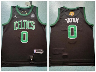 Boston Celtics #0 Jayson Tatum with Final Patch Jersey Black