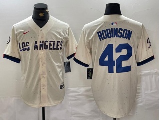 Los Angeles Dodgers #42 Jackie Robinson City Connect Cool Base Jersey White